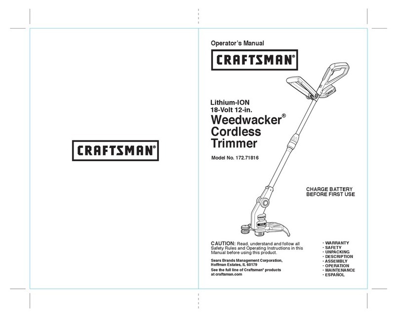 Craftsman Weedwacker Cordless Trimmer 172.71816 Operator's manual