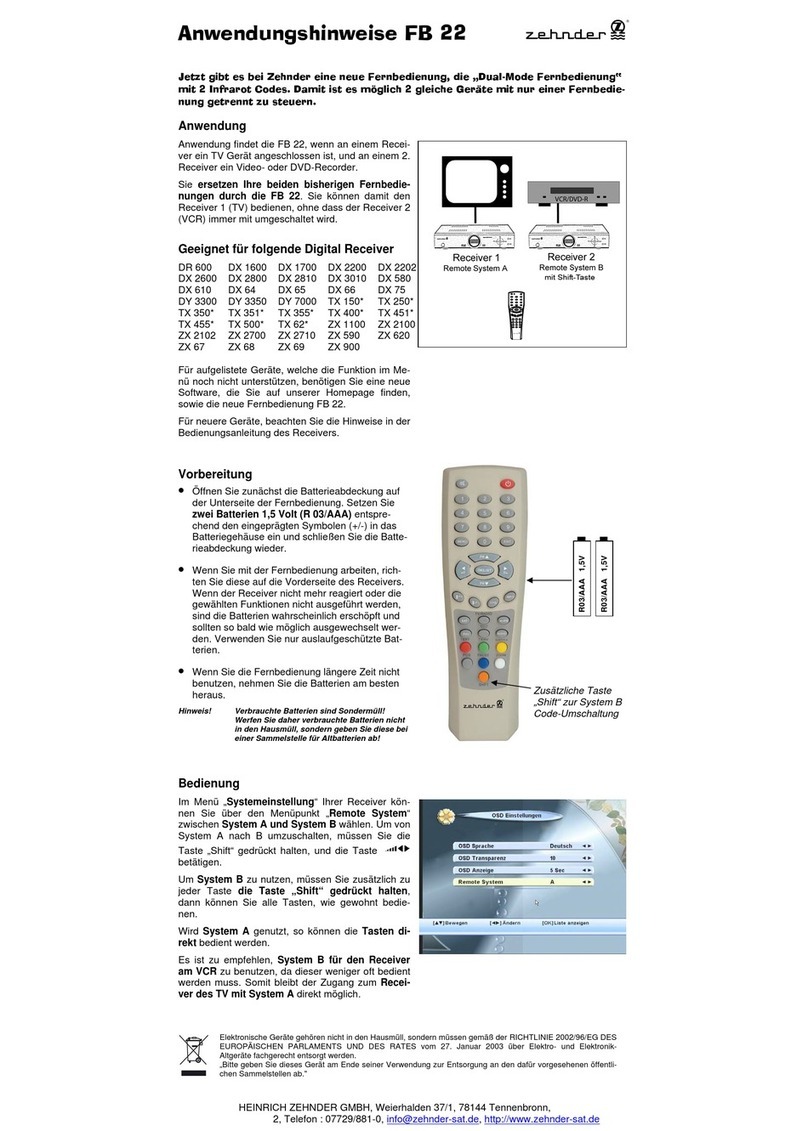 Zehnder Rittling FB 22 User instructions
