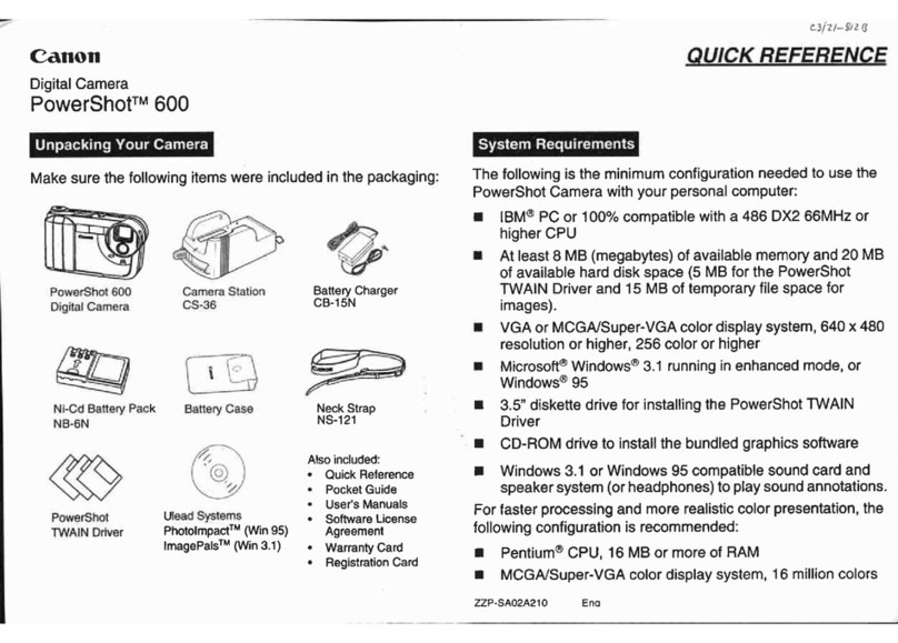 Canon PowerShot 600 User manual