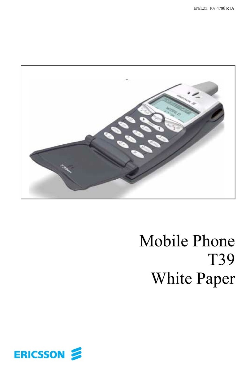 Ericsson T39 Quick reference guide