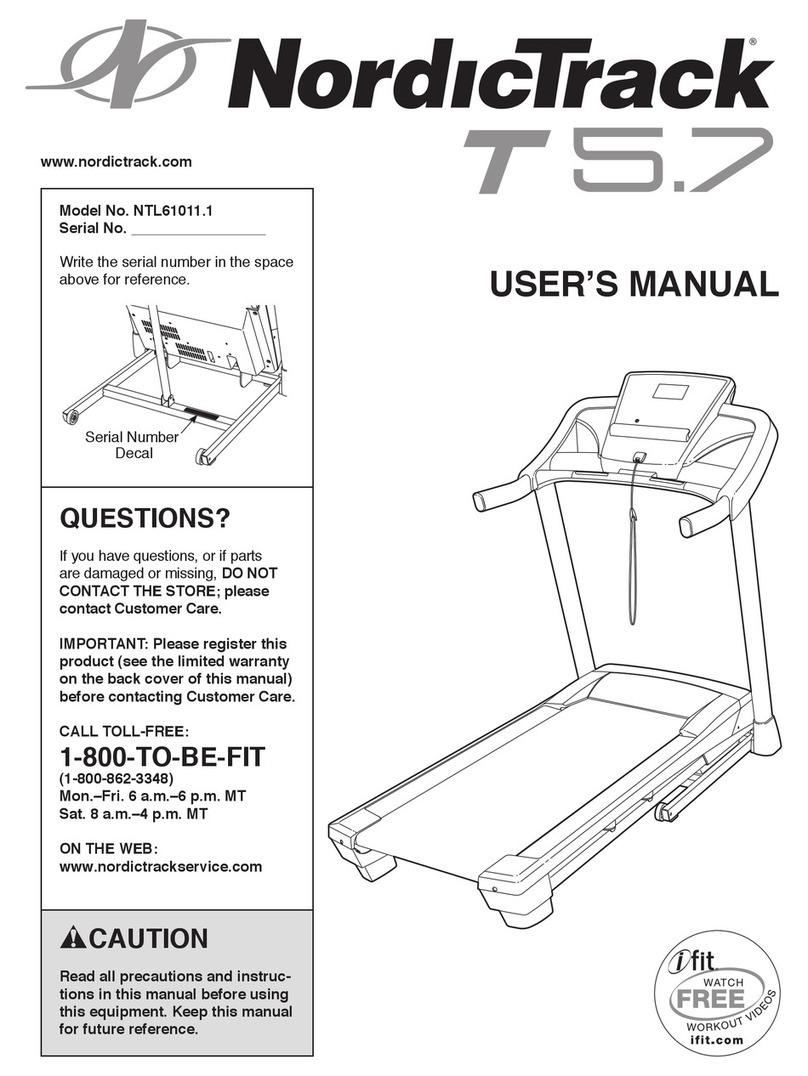 NordicTrack T5.7 NTL61011.1 user manual