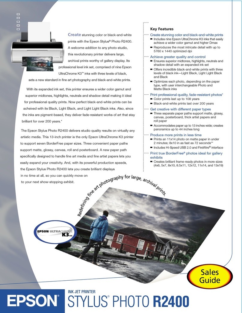Epson R2400 - Stylus Photo Color Inkjet Printer User manual