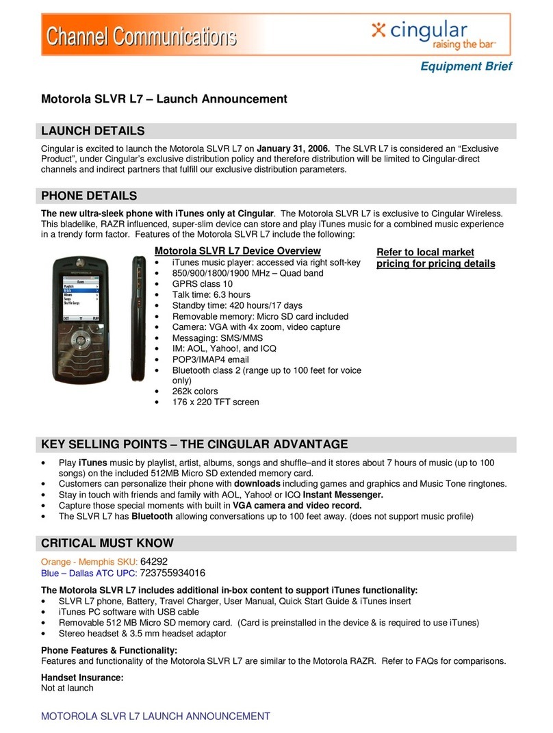 Motorola HELLOMOTO SLVR L7 specification