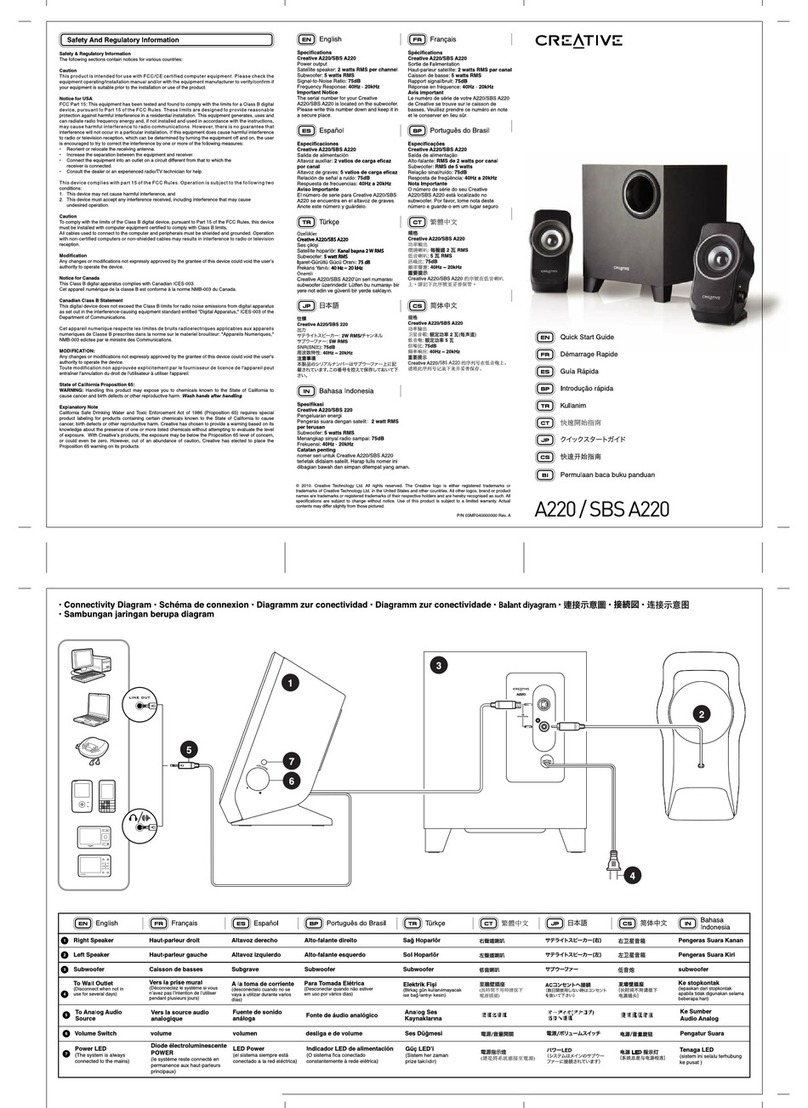 Creative A 220 User manual
