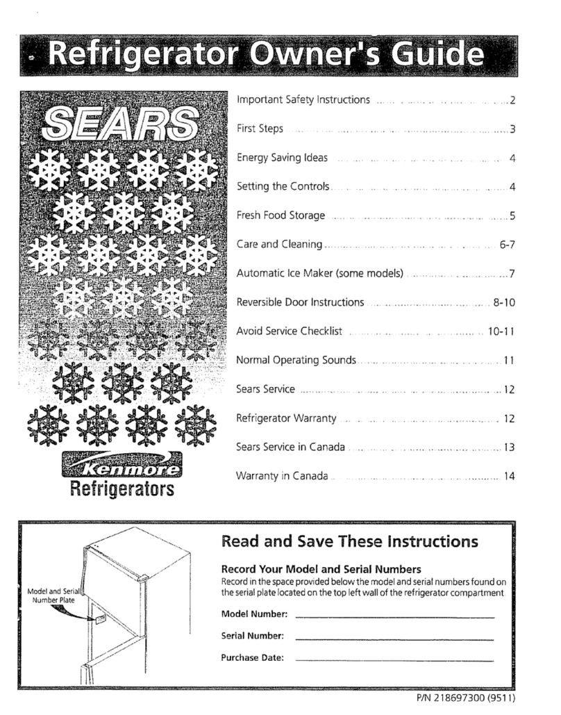 Kenmore 218697300 User manual
