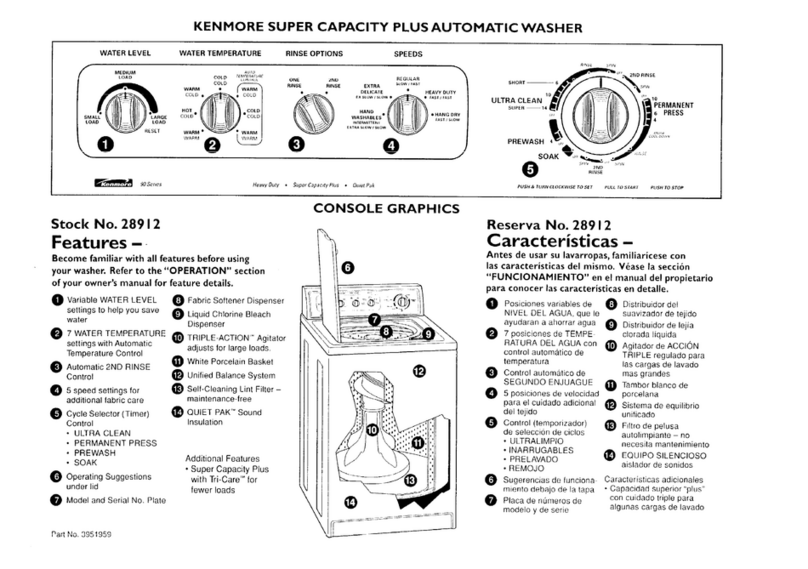 Kenmore 28912 owner's manual