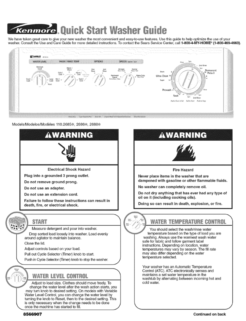 Kenmore 110.2685 Series User manual