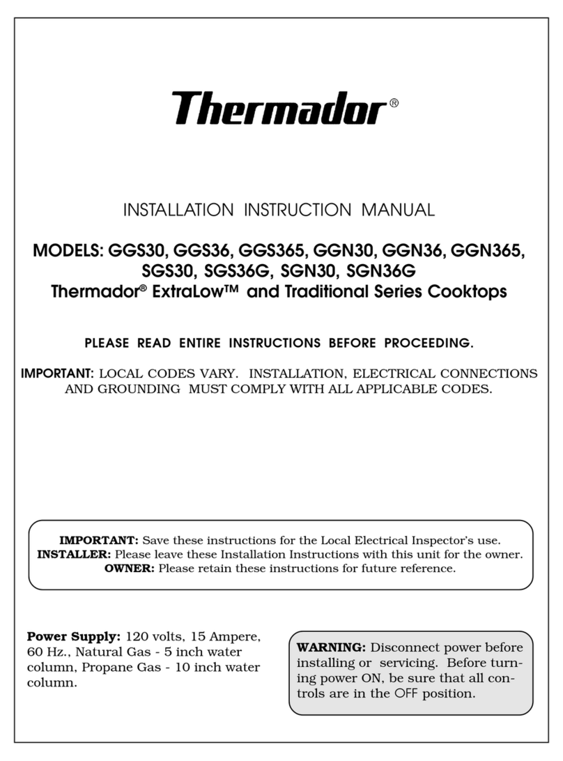 Thermador ExtraLow GGS30 Service manual Thermador ExtraLow GGS30 Service manual