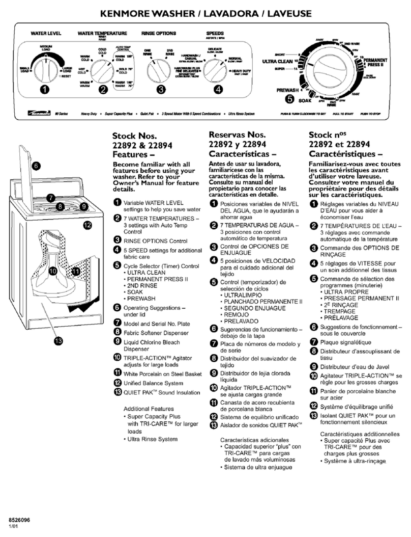 Kenmore 22892 User manual