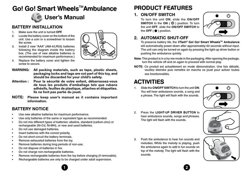 V-tech Go Go Smart Wheels Ambulance User manual V-tech Go Go Smart Wheels Ambulance User manual