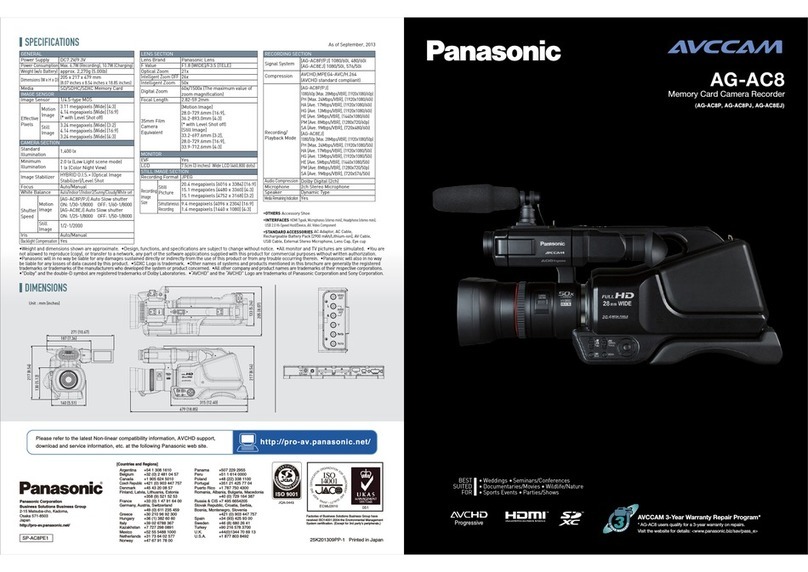Panasonic AVCCAM AG-AC8PJ Specifications
