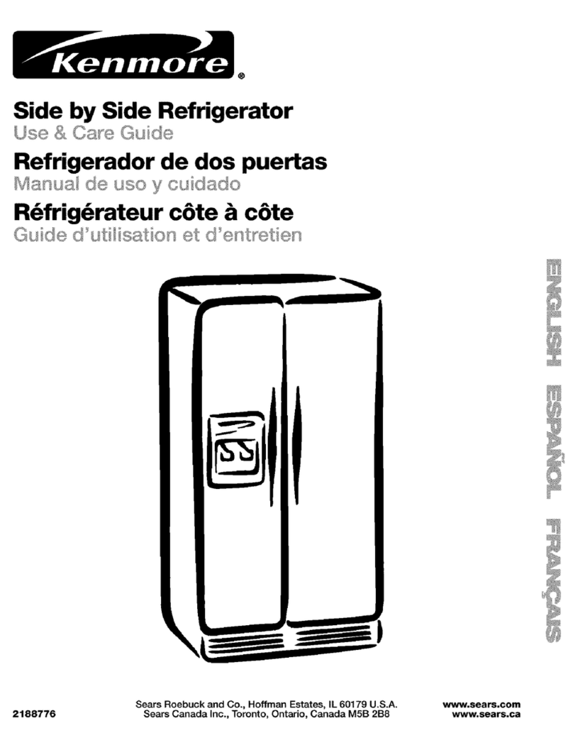 Kenmore Kenmore Side by Side Refrigerator User manual