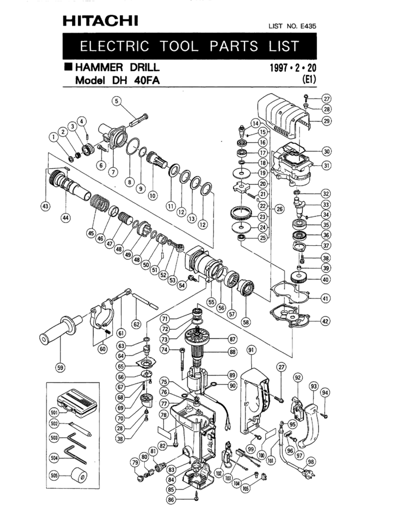 Hitachi DH40FA - 1-9/16" Spline Shank Rotary Hammer User manual