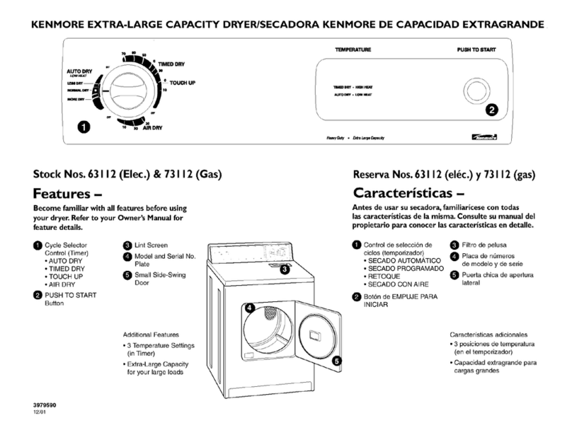 Kenmore 63112 User manual