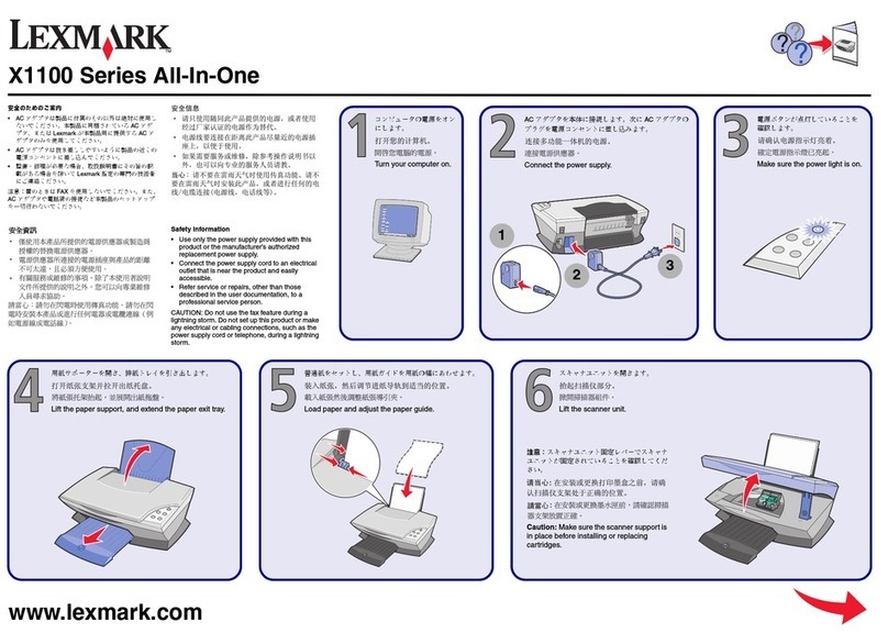 Lexmark X1100 Series User manual