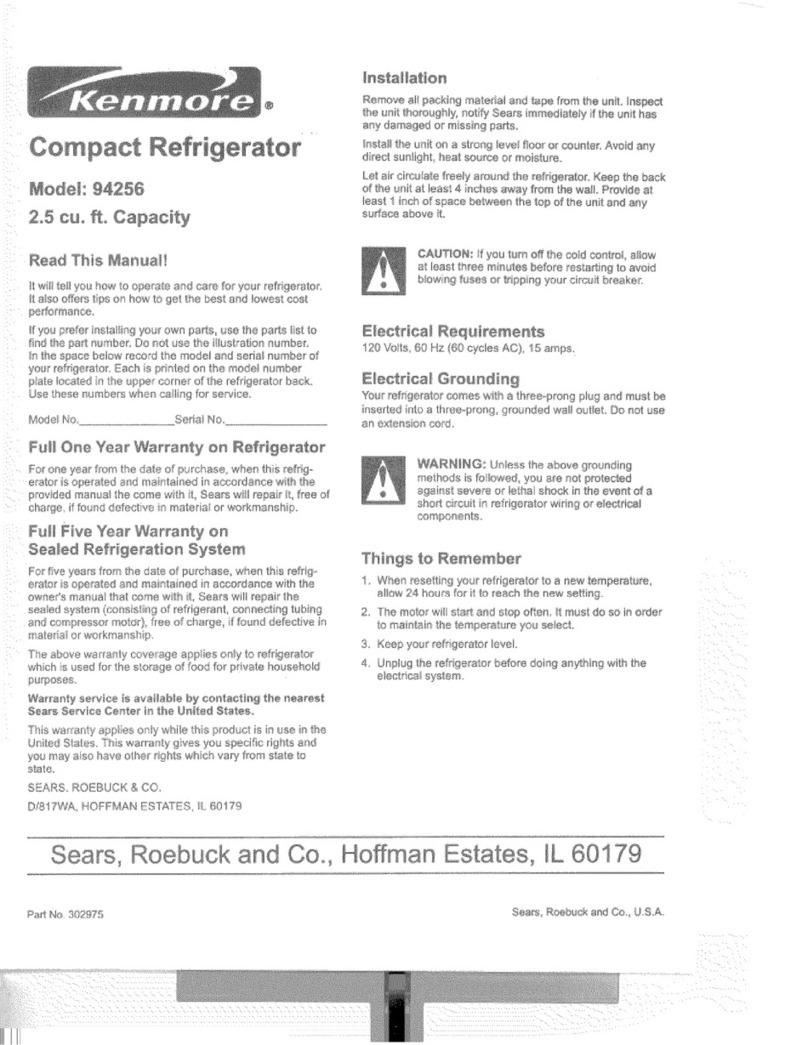 Kenmore 94256 manual&nbsp;