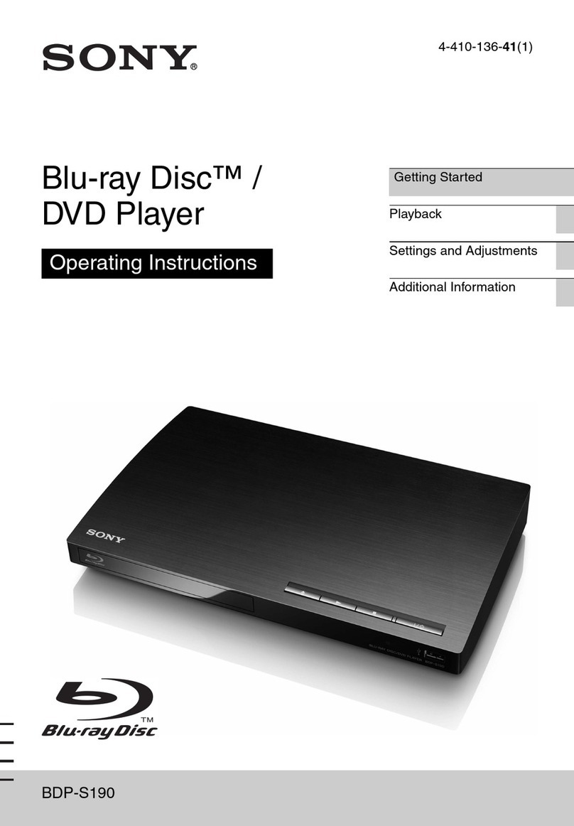 Sony BDP-S190 operating instructions