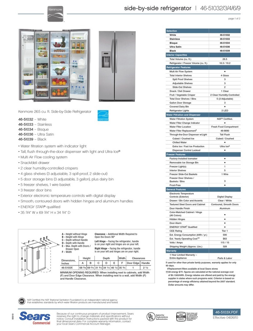 Kenmore 46-51036 quick guide
