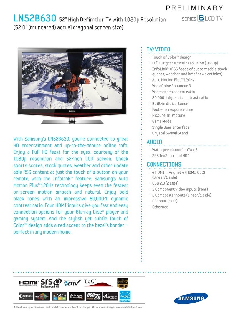 Samsung LN52B630 - 52" LCD TV User manual