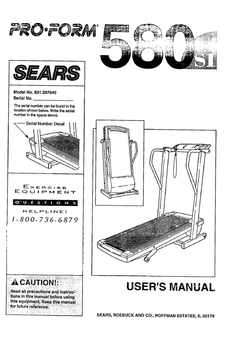 Pro-Form 580 SI 831.297640 User manual