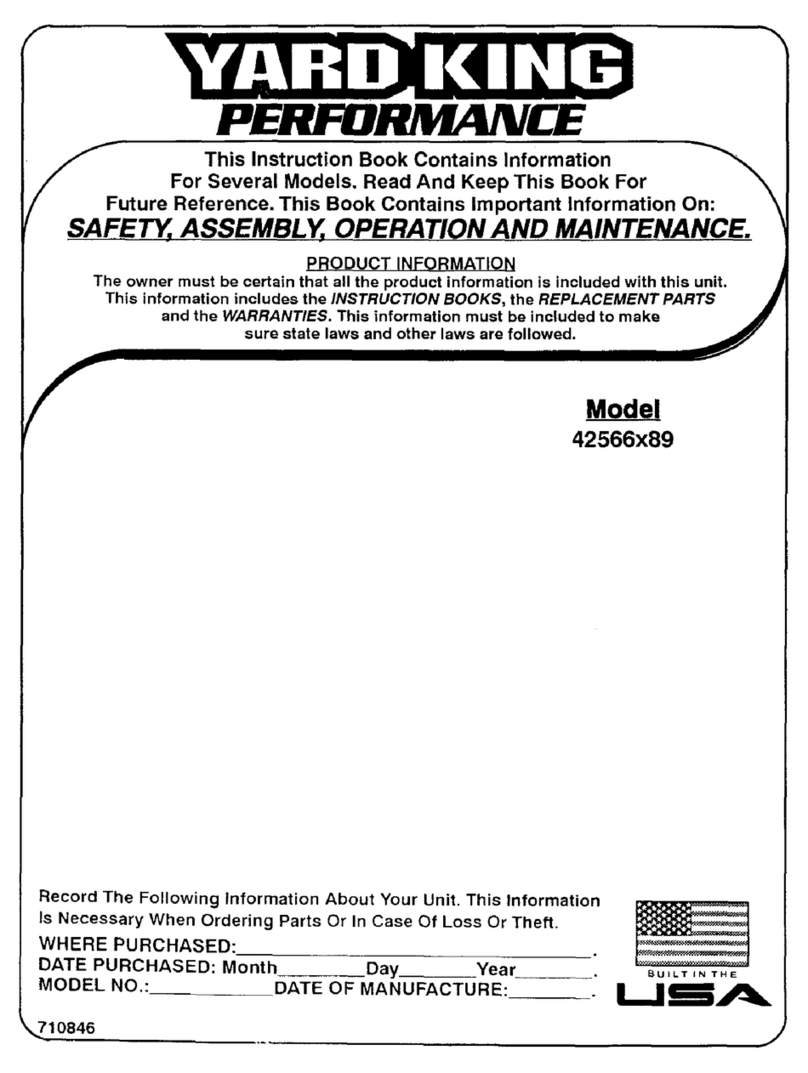 YARD KING 42566x89 Instruction book