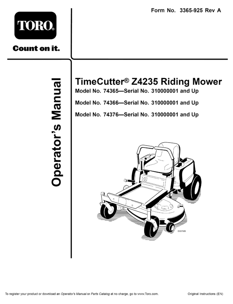 Toro TimeCutter Z4235 74365 Operator's manual Toro TimeCutter Z4235 74365 Operator's manual