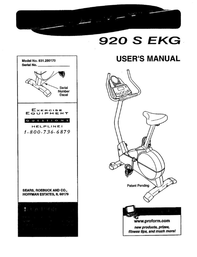 Pro-Form 920 S EKG 831.280170 User manual