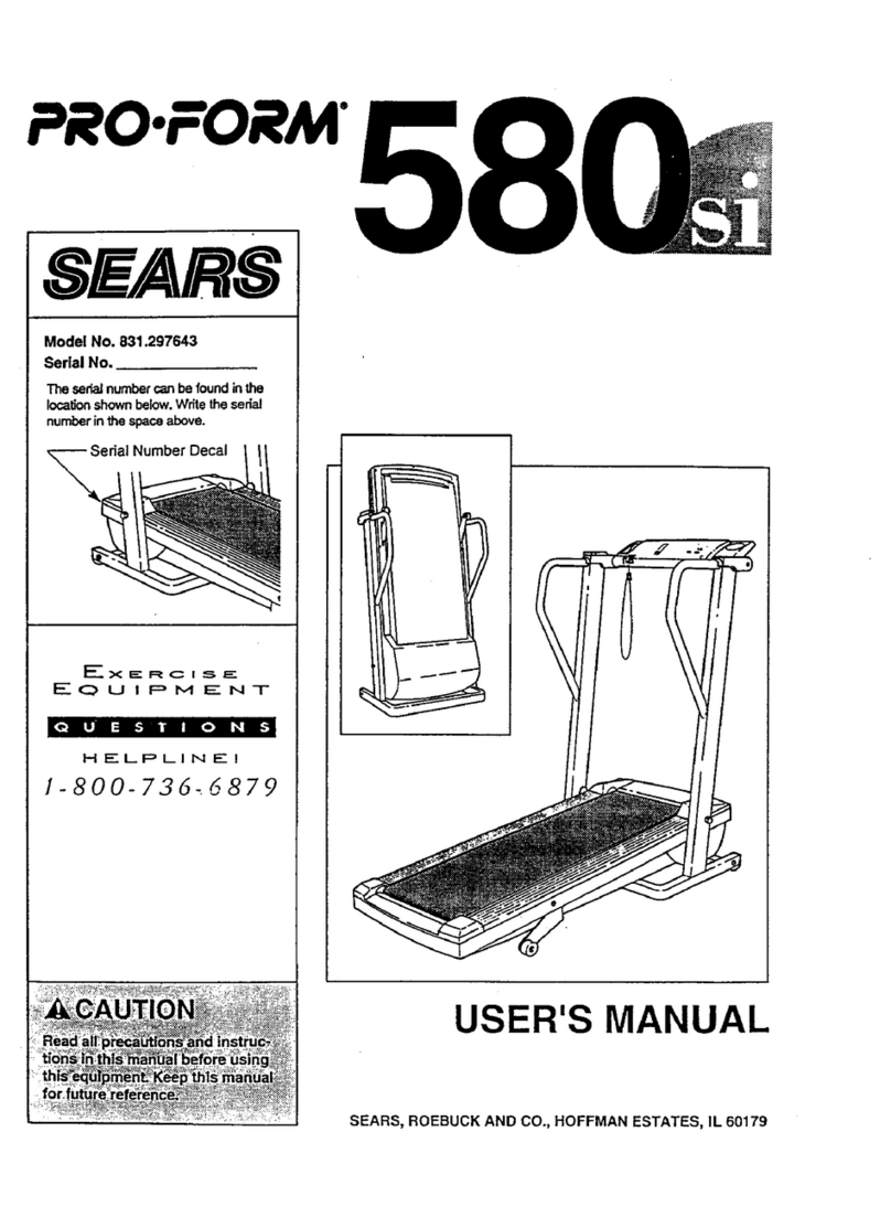 Pro-Form 580si 831.297643 User manual