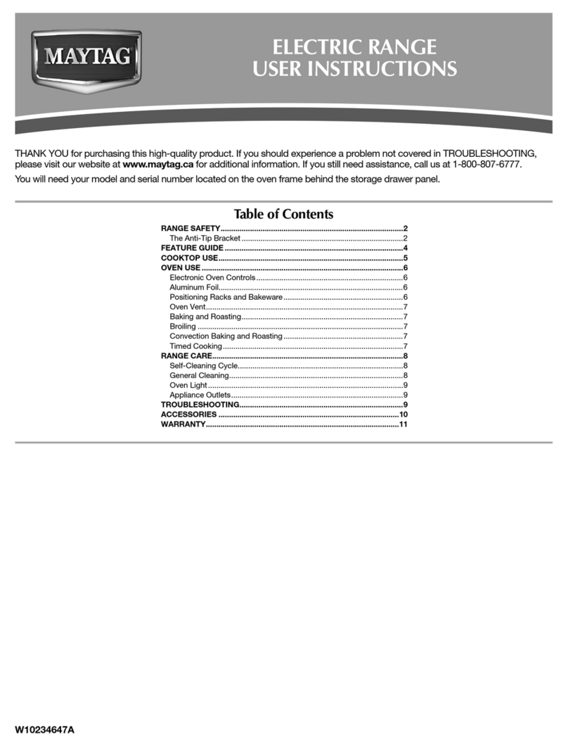 Maytag ELECTRIC RANGE User manual