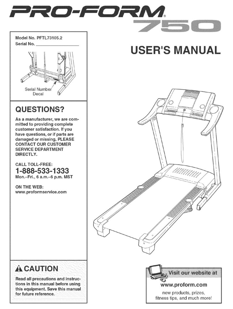 Pro-Form 750 PFTL73105.2 User manual