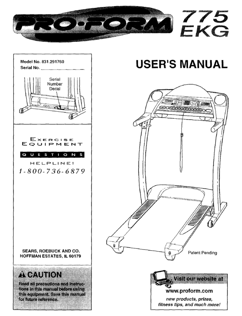 Pro-Form 775 EKG 831.291760 User manual