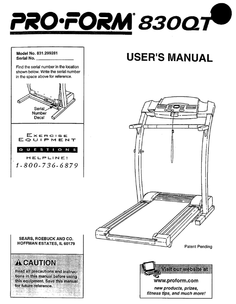 Pro-Form 830QT 831.299281 User manual