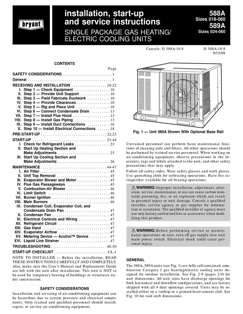 Bryant 588A Dimensions and installation guide