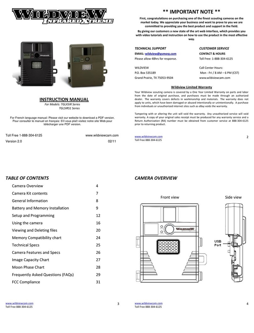 Wildview TGLX5IR Series instruction manual