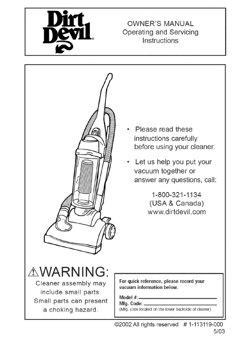 Dirt Devil 88150 owner's manual