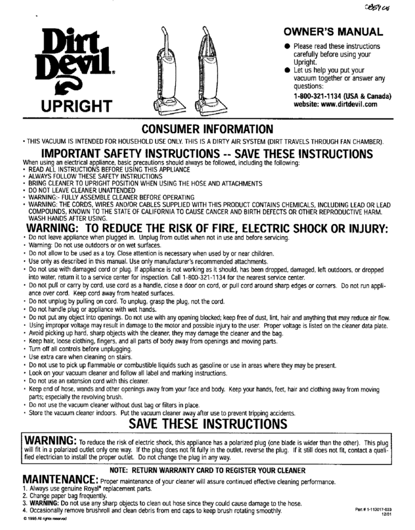 Dirt Devil 85700 User manual