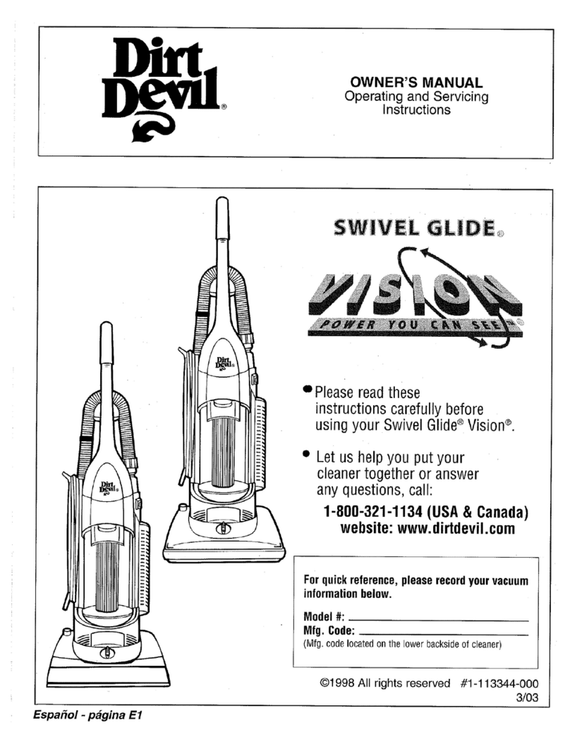 Dirt Devil VISION M086925 User manual