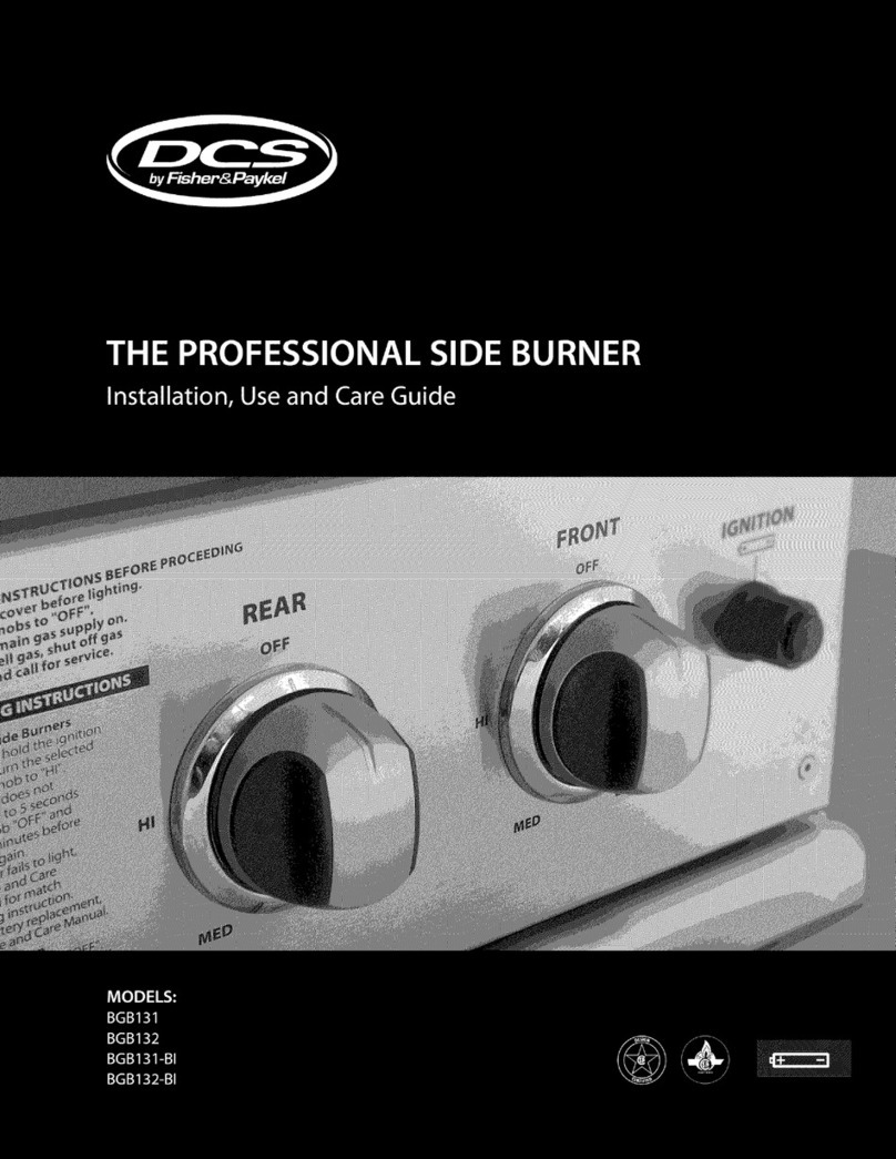 DCS BGB131 Installation, use & care guide