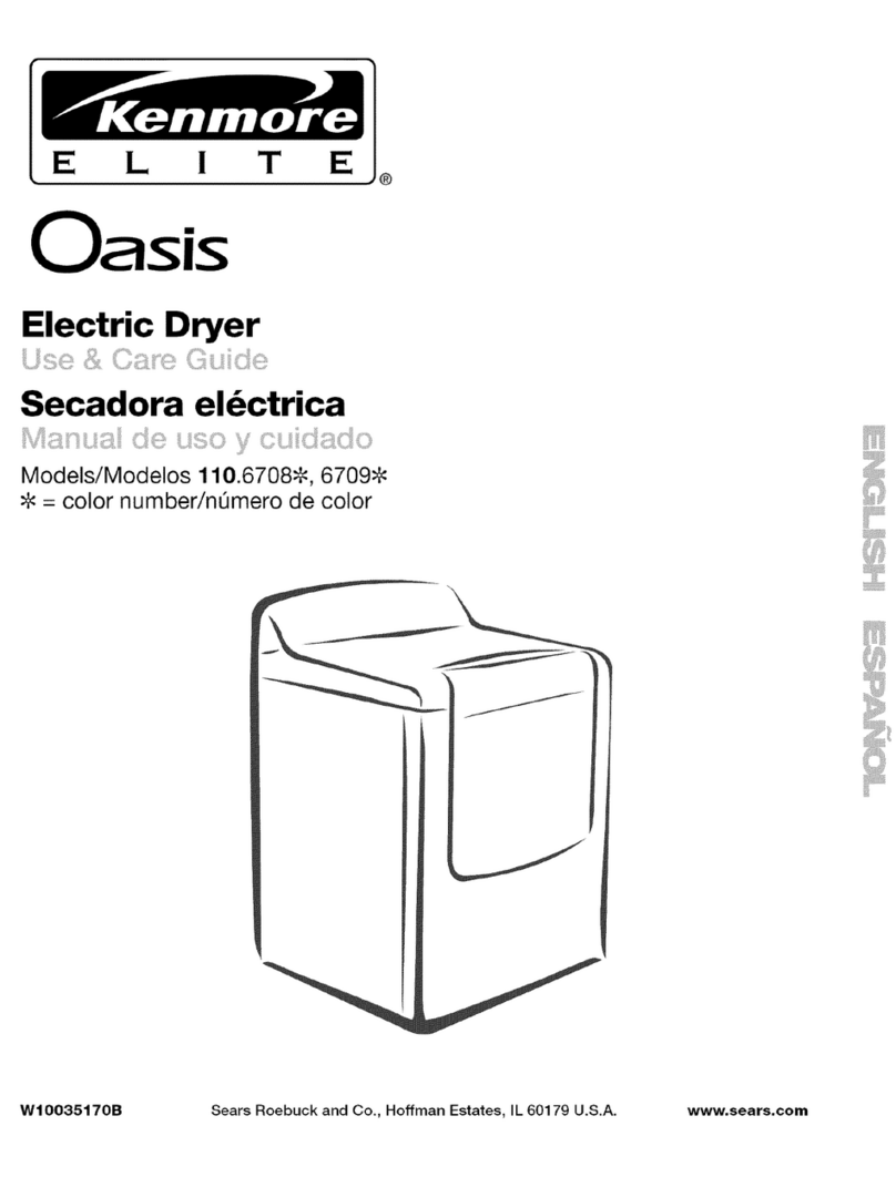 Kenmore Oasis 110.6708 Use & care guide
