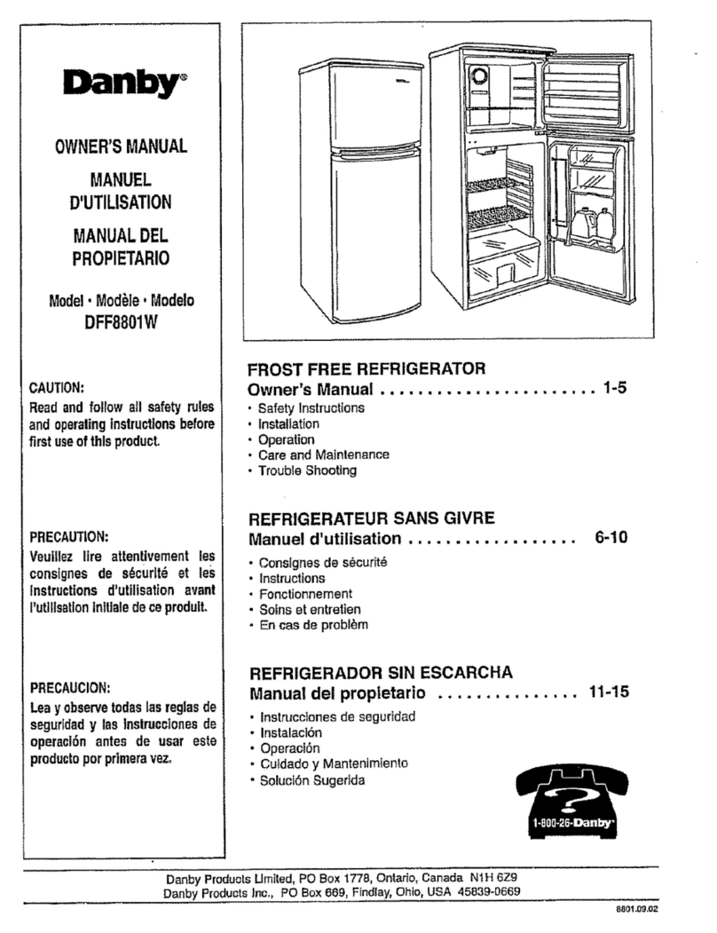 Danby Diplomat DFF8801W owner's manual Danby Diplomat DFF8801W owner's manual