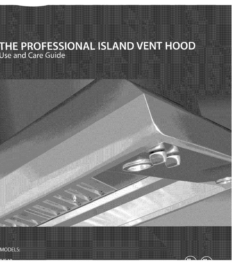 DCS Professional Island Vent Hood IVS40 Use and care guide