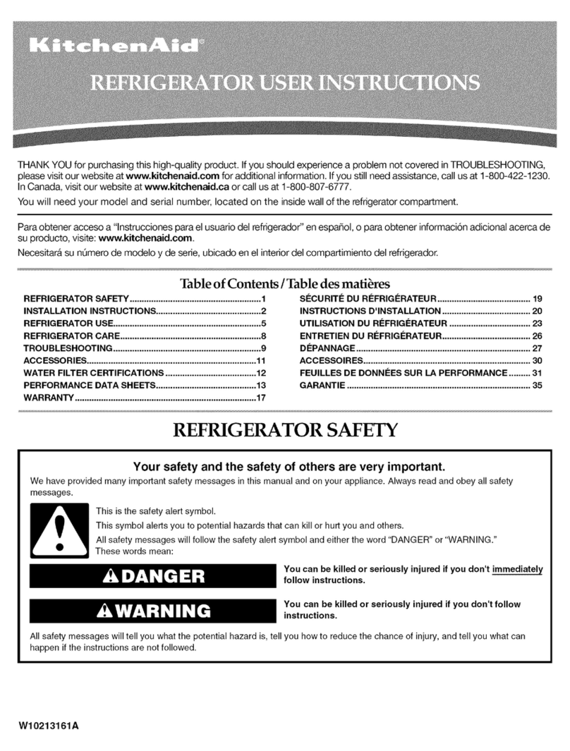 KitchenAid REFRIGERATOR User manual