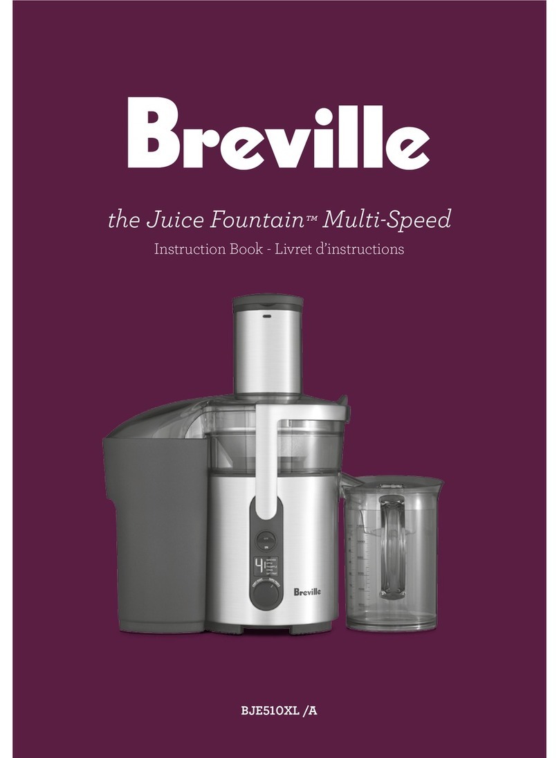 Breville The Juice Fountain Multi-Speed BJE510XL/A Instruction book