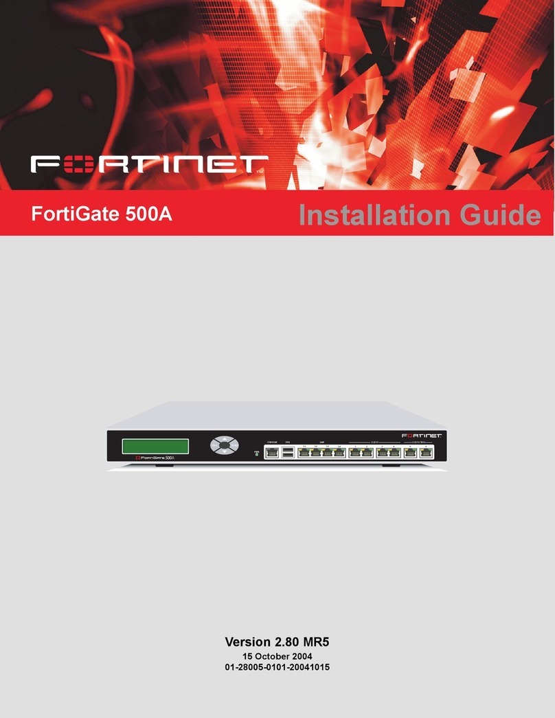 Fortinet FortiGate 500A User manual Fortinet FortiGate 500A User manual