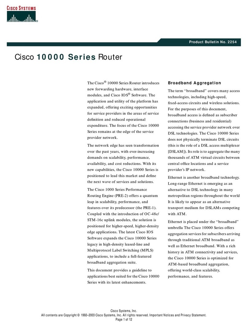Cisco 10000 Series User manual Cisco 10000 Series User manual