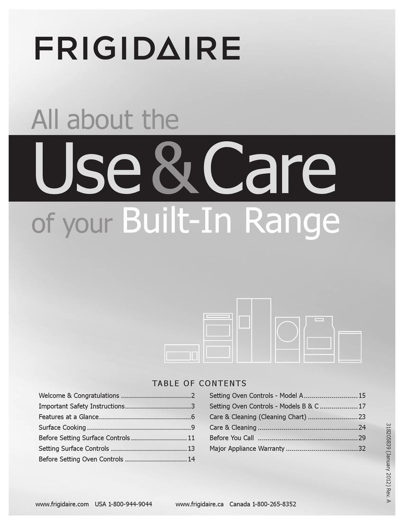 Frigidaire 18" built-in and portable Owner's manual Frigidaire 18" built-in and portable Owner's manual