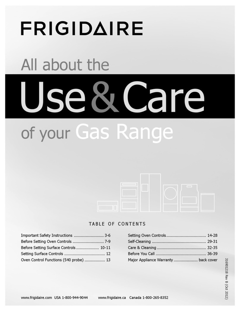 Frigidaire Gas Range use & care