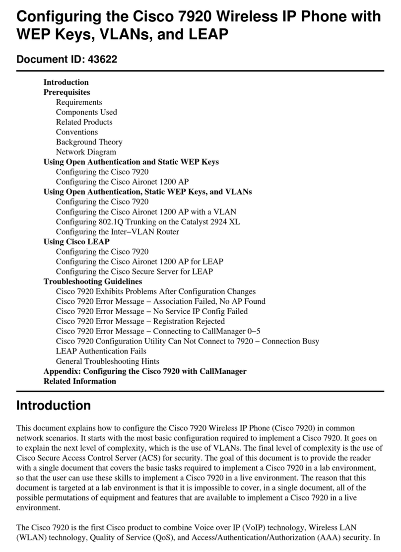 Cisco 7920 - Unified Wireless IP Phone VoIP User manual Cisco 7920 - Unified Wireless IP Phone VoIP User manual