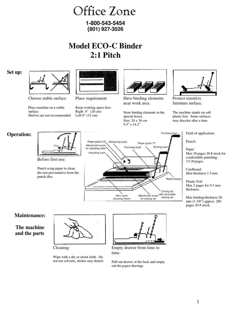 Office Zone ECO-C Binder 2:1 Pitch User manual