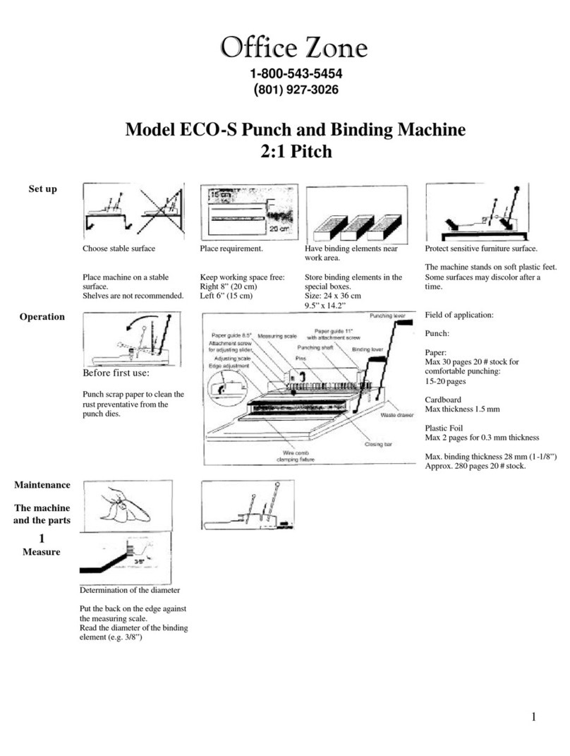 Office Zone ECO-S Punch & Binding Machine 2:1 Pitch User manual